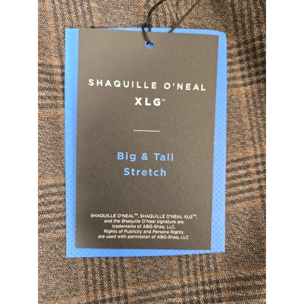 Shaquille O'Neal Suit Jacket 58 REGULAR Sport Coat Brown Stretch NEW